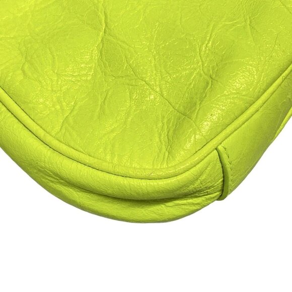 Auth BALENCIAGA Le Cagor 6958141 Neon Yellow Leather Shoulder Bag - Picture 4 of 16